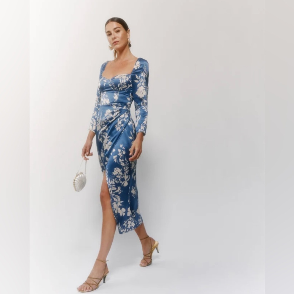Reformation Gloriana floral-print Silk Dress size 4